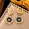 Fashionable High End Light Luxury Stainless Steel Earrings For Women With Geometric Design And Electroplating