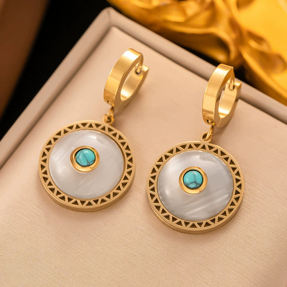 Fashionable High End Light Luxury Stainless Steel Earrings For Women With Geometric Design And Electroplating