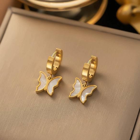 Fashionable High End Light Luxury Stainless Steel Earrings For Women With Geometric Design And Electroplating