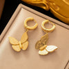 Fashionable High End Light Luxury Stainless Steel Earrings For Women With Geometric Design And Electroplating