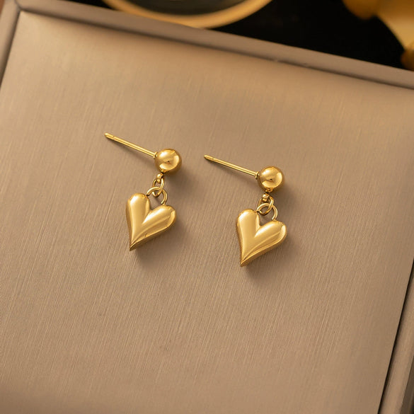 Fashionable High End Light Luxury Stainless Steel Earrings For Women With Geometric Design And Electroplating