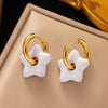 Fashionable High End Light Luxury Stainless Steel Earrings For Women With Geometric Design And Electroplating