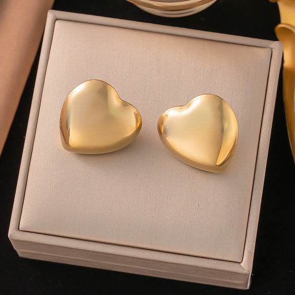 Fashionable High End Light Luxury Stainless Steel Earrings For Women With Geometric Design And Electroplating
