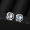 Fashionable High End Square Zircon Earrings Made Of Copper With Zirconia Processing In Geometric Design