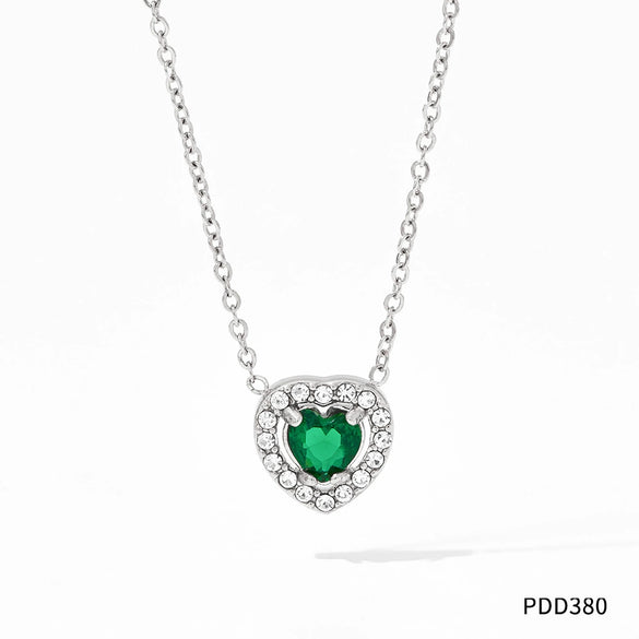 Fashionable High End Zircon And Diamond Love Adjustable Lace Clavicle Stainless Steel Necklace With Rhombus Styling And Electroplating Treatment