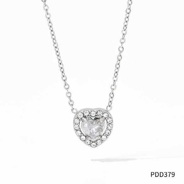 Fashionable High End Zircon And Diamond Love Adjustable Lace Clavicle Stainless Steel Necklace With Rhombus Styling And Electroplating Treatment