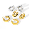 Fashionable Hollow C Shaped Women's Front And Rear Two Wear Titanium Steel And Stainless Steel Earrings With Vacuum Furnace Electroplating In Simple Style