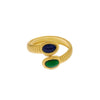 Fashionable Luxury Style Colorful Oil Dripping Stainless Steel Ring With Cut Out Line Dot Heart Electroplated Adjustable For Women
