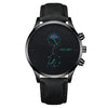 Fashionable Men's Alloy Leather Belt Quartz Watch With Round Dial