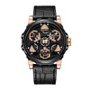 Fashionable Men's Quartz Watch Alloy Case Genuine Leather Strap Round Dial