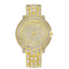 Fashionable Men's Watch Stainless Steel Band Diamondencrusted Round Dial Quartz With Roman Numerals