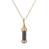 Fashionable Openable Perfume Bottle Pendant Necklace Stainless Steel Organic Glass Geometric Street Style Electroplating