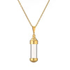 Fashionable Openable Perfume Bottle Pendant Necklace Stainless Steel Organic Glass Geometric Street Style Electroplating