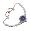 Fashionable Pearl Alloy Round Dial Female Student Watch