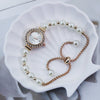 Fashionable Pearl Alloy Round Dial Female Student Watch