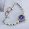 Fashionable Pearl Alloy Round Dial Female Student Watch