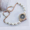 Fashionable Pearl Alloy Round Dial Female Student Watch
