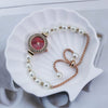 Fashionable Pearl Alloy Round Dial Female Student Watch