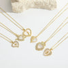 Fashionable Pendant Necklace For Ladies Copper Mixed Gemstone Setting Geometric Style Electroplating O Word Chain