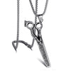 Fashionable Retro Men's Titanium Steel Thor Hammer Pendant Necklace With Baking Paint And Cartoon Characters Pattern