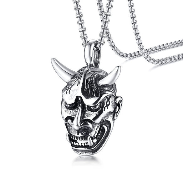 Fashionable Retro Men's Titanium Steel Thor Hammer Pendant Necklace With Baking Paint And Cartoon Characters Pattern