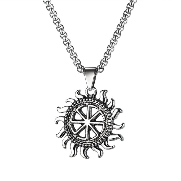 Fashionable Retro Men's Titanium Steel Thor Hammer Pendant Necklace With Baking Paint And Cartoon Characters Pattern
