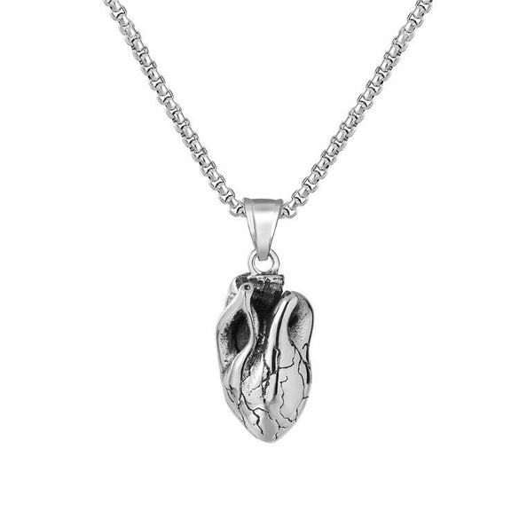 Fashionable Retro Men's Titanium Steel Thor Hammer Pendant Necklace With Baking Paint And Cartoon Characters Pattern