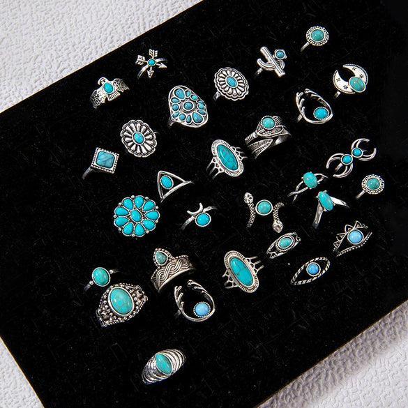 Fashionable Retro Oval Cross Geometric Alloy Ring With Electroplating