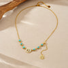 Fashionable Retro Round Tree Of Life Pendant Tassel Goldplated Stainless Steel Necklace For Women