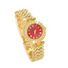 Fashionable Roman Pattern Diamondencrusted Women's Quartz Watches With Alloy Case And Strap Round Dial