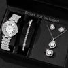 Fashionable Roman Pattern Diamondencrusted Women's Quartz Watches With Alloy Case And Strap Round Dial