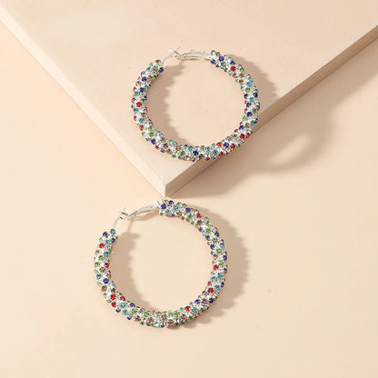 Fashionable Simple Circle Diamond Earrings