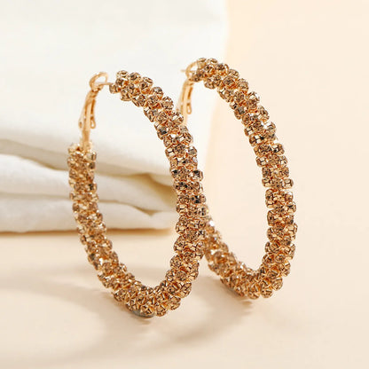 Fashionable Simple Circle Diamond Earrings