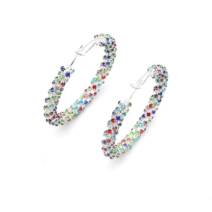 Fashionable Simple Circle Diamond Earrings