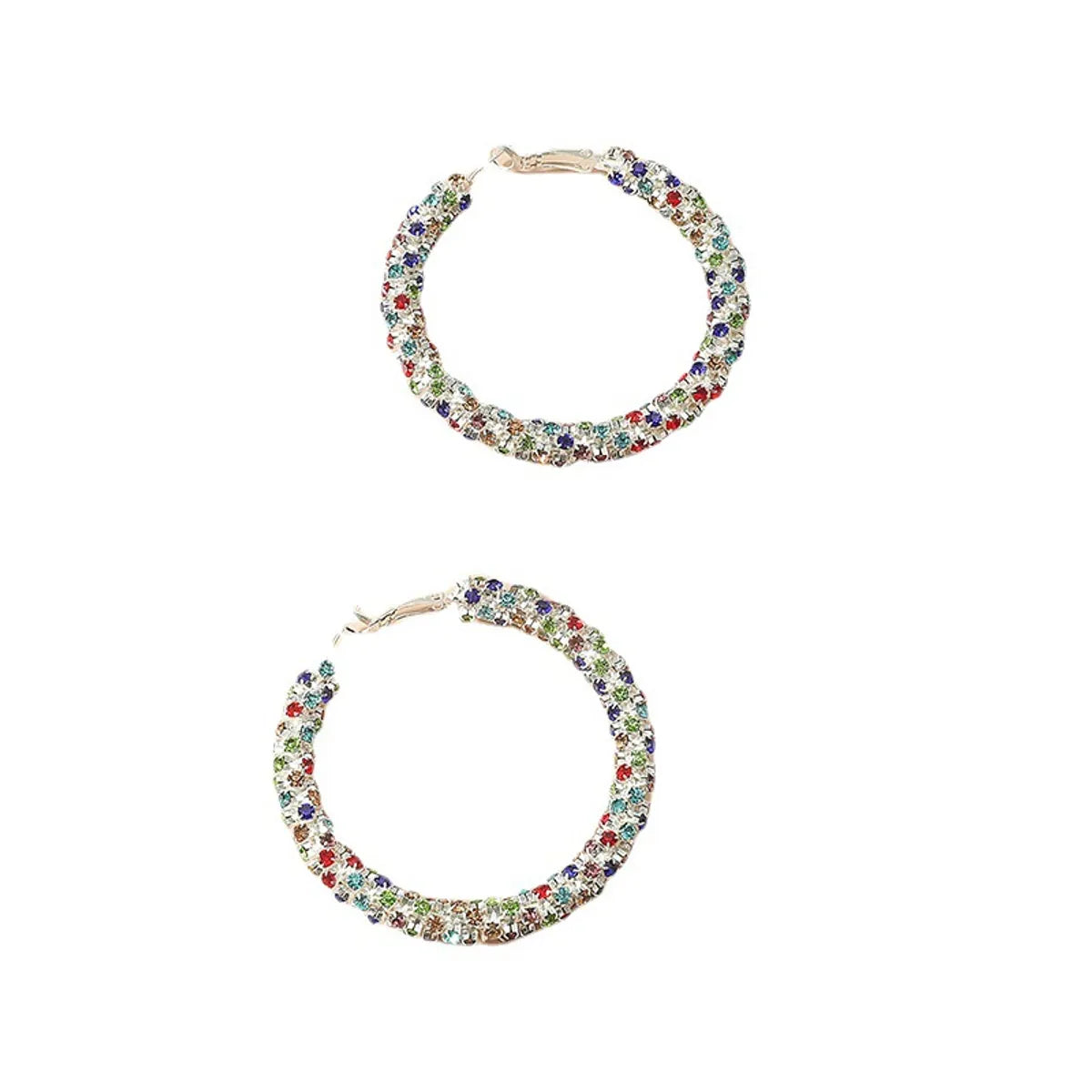 Fashionable Simple Circle Diamond Earrings