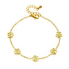 Fashionable Simple Hollow Camellia Stainless Steel Ladies Bracelet With Electroplating Treatment And Niche Design
