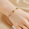 Fashionable Simple Hollow Camellia Stainless Steel Ladies Bracelet With Electroplating Treatment And Niche Design