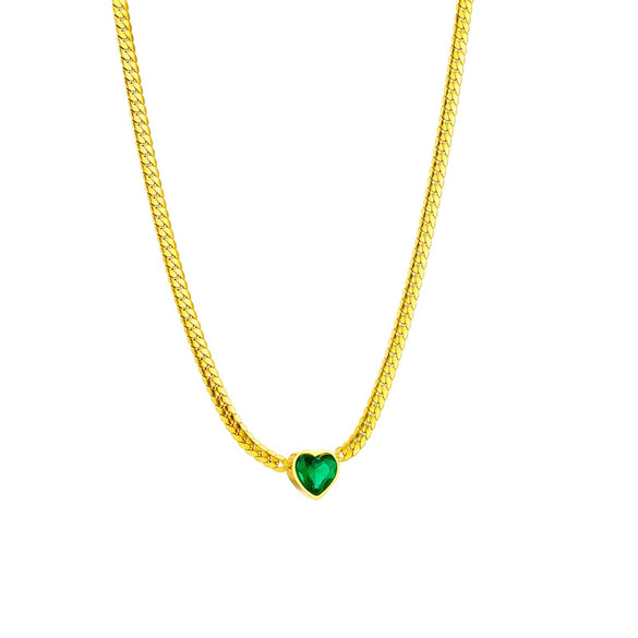Fashionable Simple Niche Love Pendant Necklace With Titanium Steel Twist Chain And Geometric Pattern Electroplated Stainless Steel