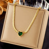 Fashionable Simple Niche Love Pendant Necklace With Titanium Steel Twist Chain And Geometric Pattern Electroplated Stainless Steel