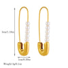 Fashionable Simple Stainless Steel Pearl Jewelry Earrings Goldplated Paper Clip Pin Shape