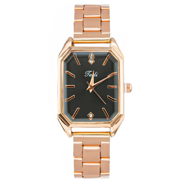 Fashionable Square Alloy Strap Diamondencrusted Women's Quartz Watch