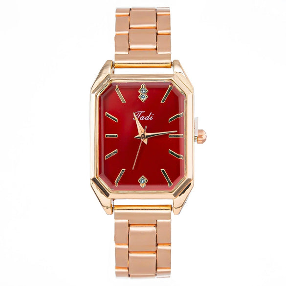 Fashionable Square Alloy Strap Diamondencrusted Women's Quartz Watch