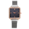 Fashionable Square Metal Women's Watch With Ironabsorbing Magnetic Buckle And Mineral Strengthened Glass Mirror