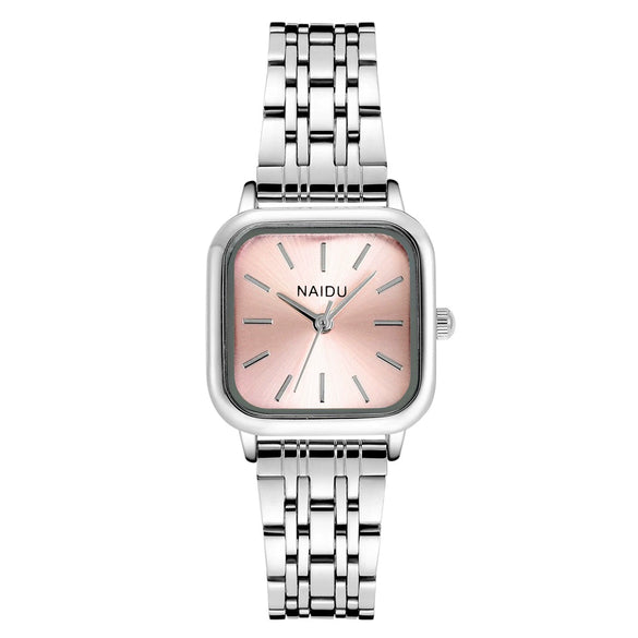 Fashionable Square Steel Band Women's Quartz Watch With Simple Cute Design And Alloy Case And Strap