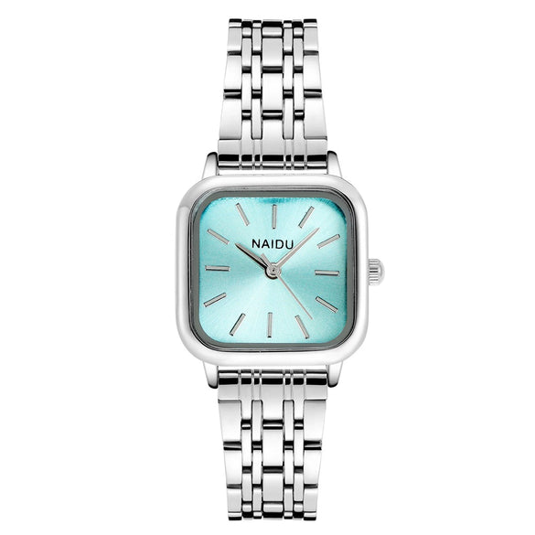 Fashionable Square Steel Band Women's Quartz Watch With Simple Cute Design And Alloy Case And Strap