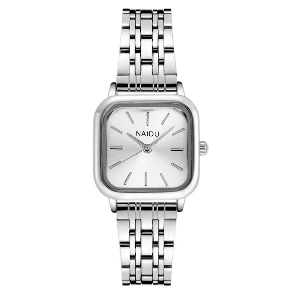 Fashionable Square Steel Band Women's Quartz Watch With Simple Cute Design And Alloy Case And Strap