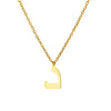 Fashionable Stainless Steel Gold Plated Arabic Letter Geometric Minimalist Pendant Clavicle Chain Necklace