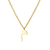 Fashionable Stainless Steel Gold Plated Arabic Letter Geometric Minimalist Pendant Clavicle Chain Necklace