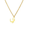 Fashionable Stainless Steel Gold Plated Arabic Letter Geometric Minimalist Pendant Clavicle Chain Necklace