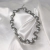 Fashionable Stainless Steel Imitation Pearl Agate Beaded Cuban Chain Necklace Unisex Polish Style